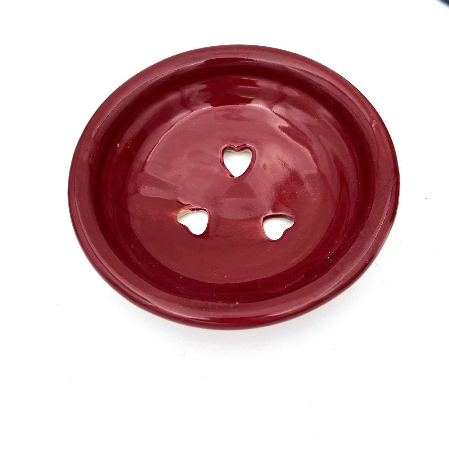 Anniepooh soap dish Honey Red Moville Pottery Soap Dish