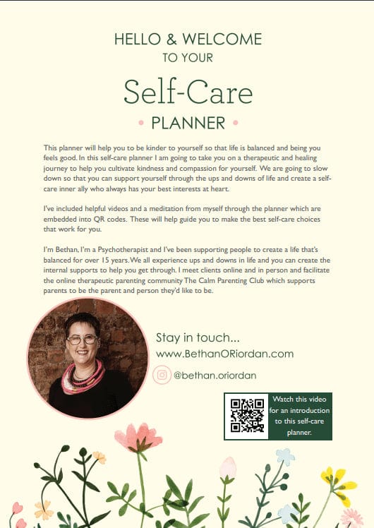 Bethan O'Riordan Self Care Planner