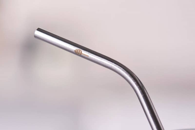 ecoLiving 5 Stainless Steel Bent Drinking Straws with Plastic-Free