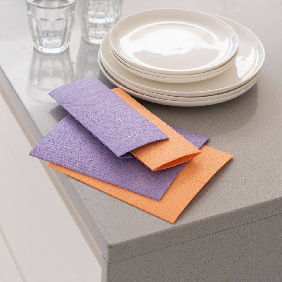 ecoLiving Compostable Sponge Cleaning Cloths - Rainbow Bright