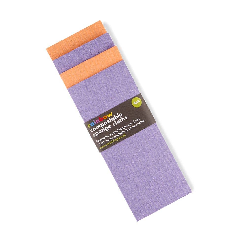 ecoLiving Compostable Sponge Cleaning Cloths - Rainbow Bright