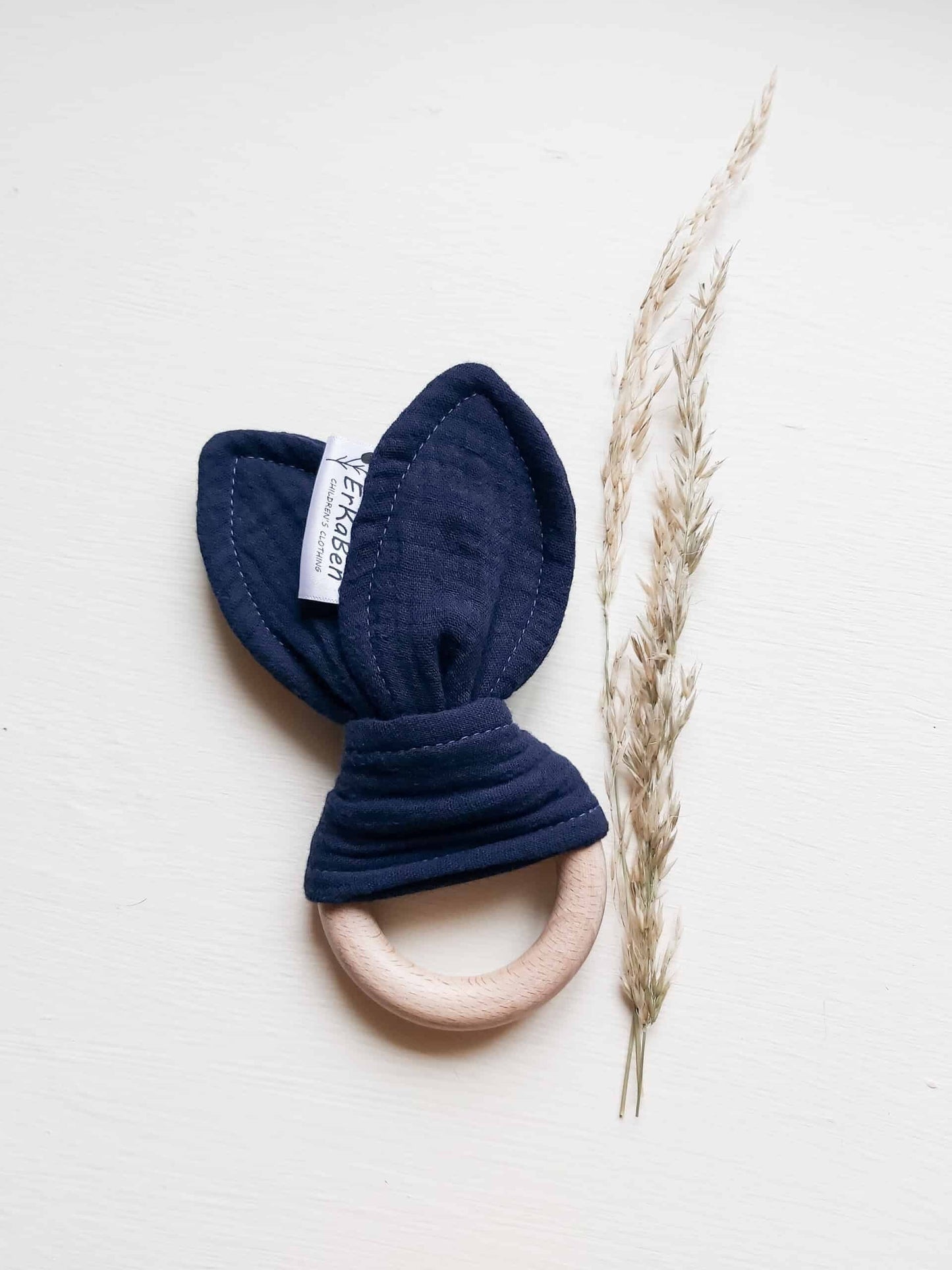 Erkaben cloth nappy, cloth nappies Ireland Navy Bunny Ears Teether