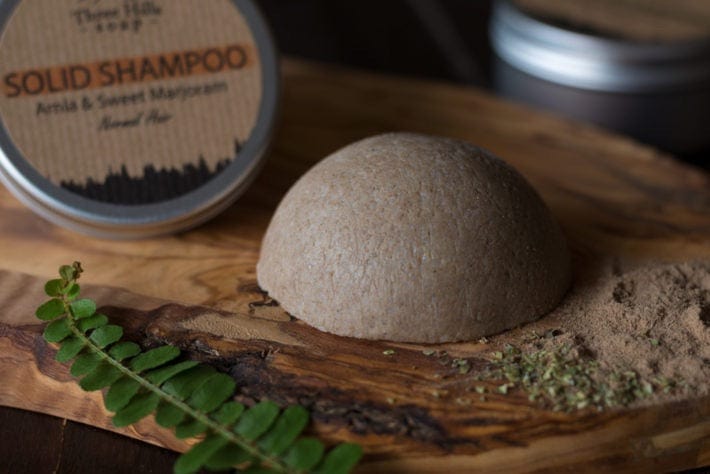 Three Hills Normal hair - Amla and Sweet Marjoram Three Hills solid shampoo in tin