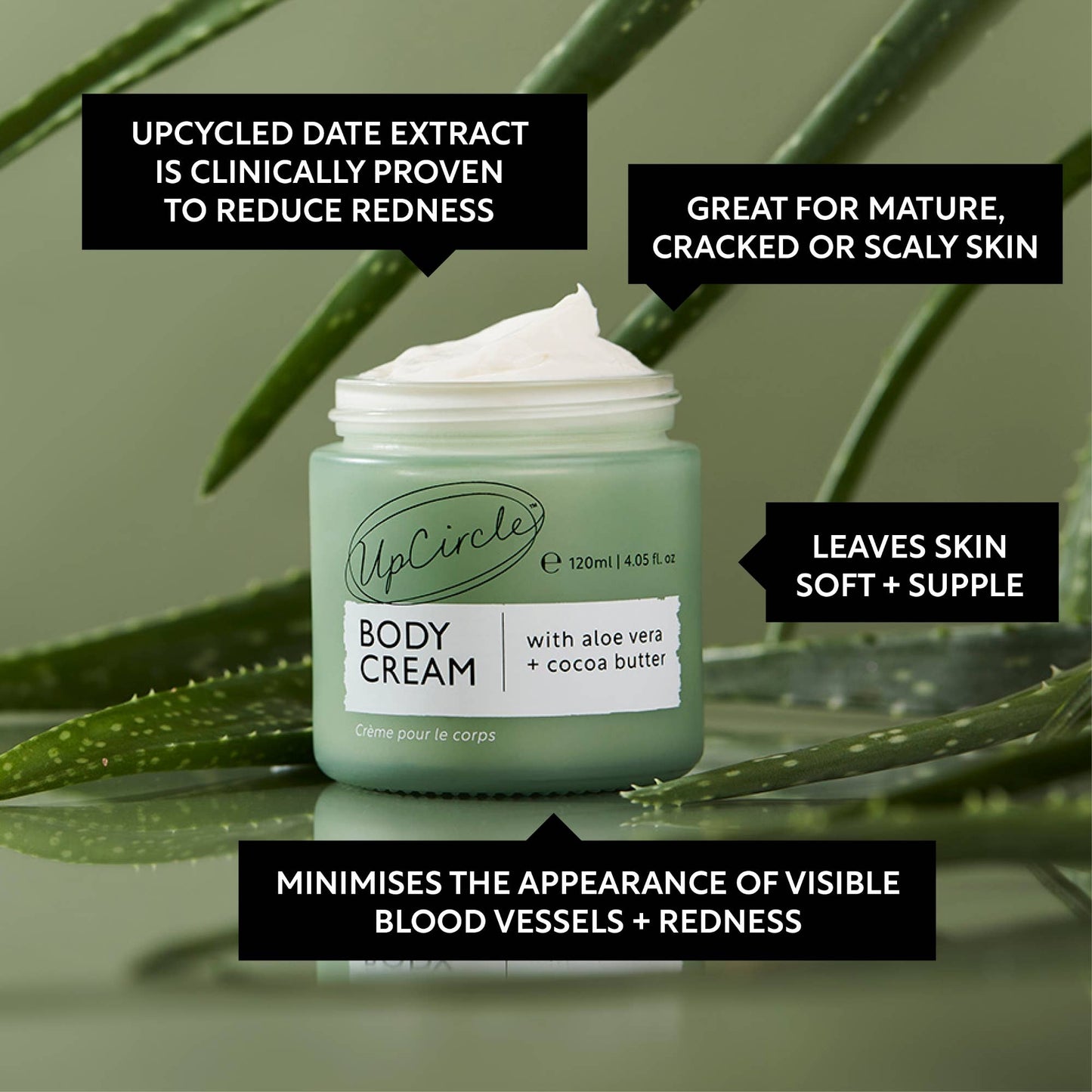UpCircle Beauty Europe Soothing Spa Body Cream with Aloe Vera + Cocoa Butter