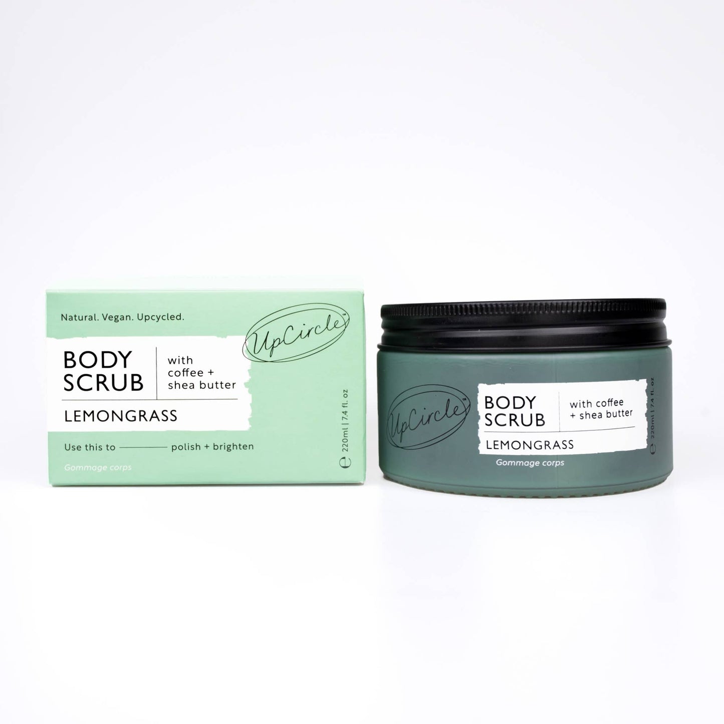 UpCircle Beauty Europe Vegan Eco Summer Lemongrass Body Scrub with Coffee + Shea Butter