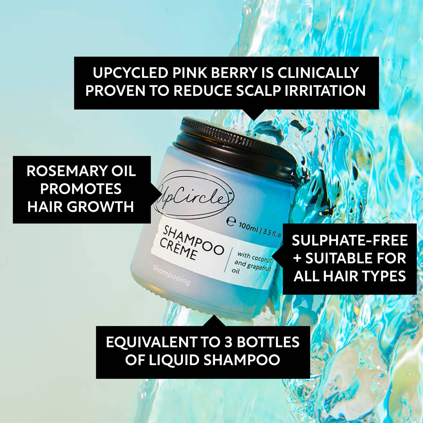 UpCircle Beauty Europe Vegan Spa Hair Care Duo with Coconut, Rosemary + Grapefruit Oils
