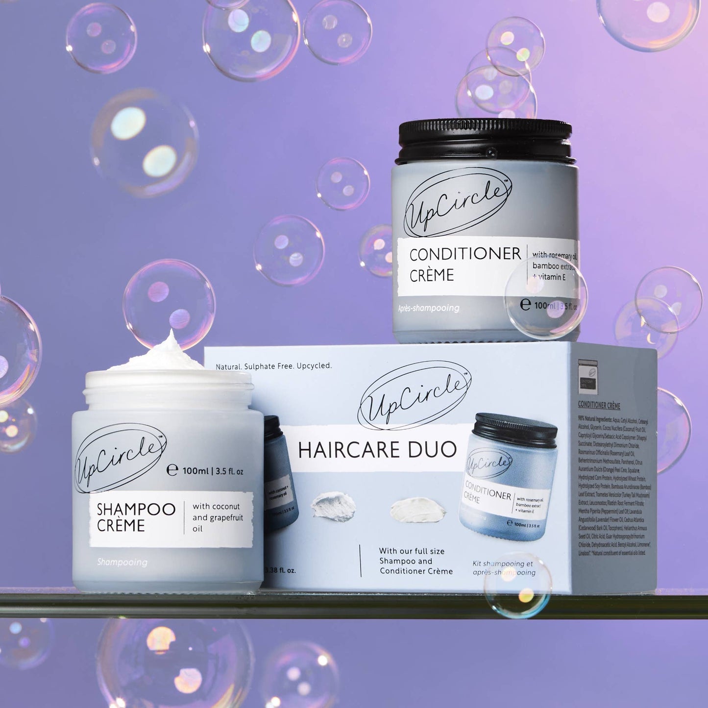 UpCircle Beauty Europe Vegan Spa Hair Care Duo with Coconut, Rosemary + Grapefruit Oils