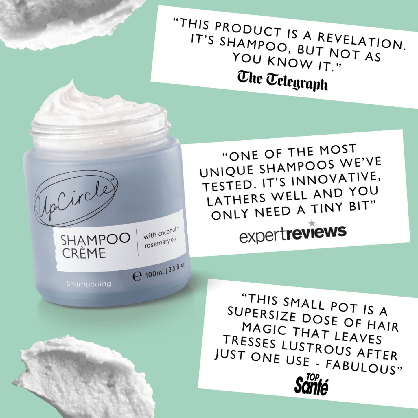 UpCircle Beauty Europe Vegan Spa Hair Care Duo with Coconut, Rosemary + Grapefruit Oils