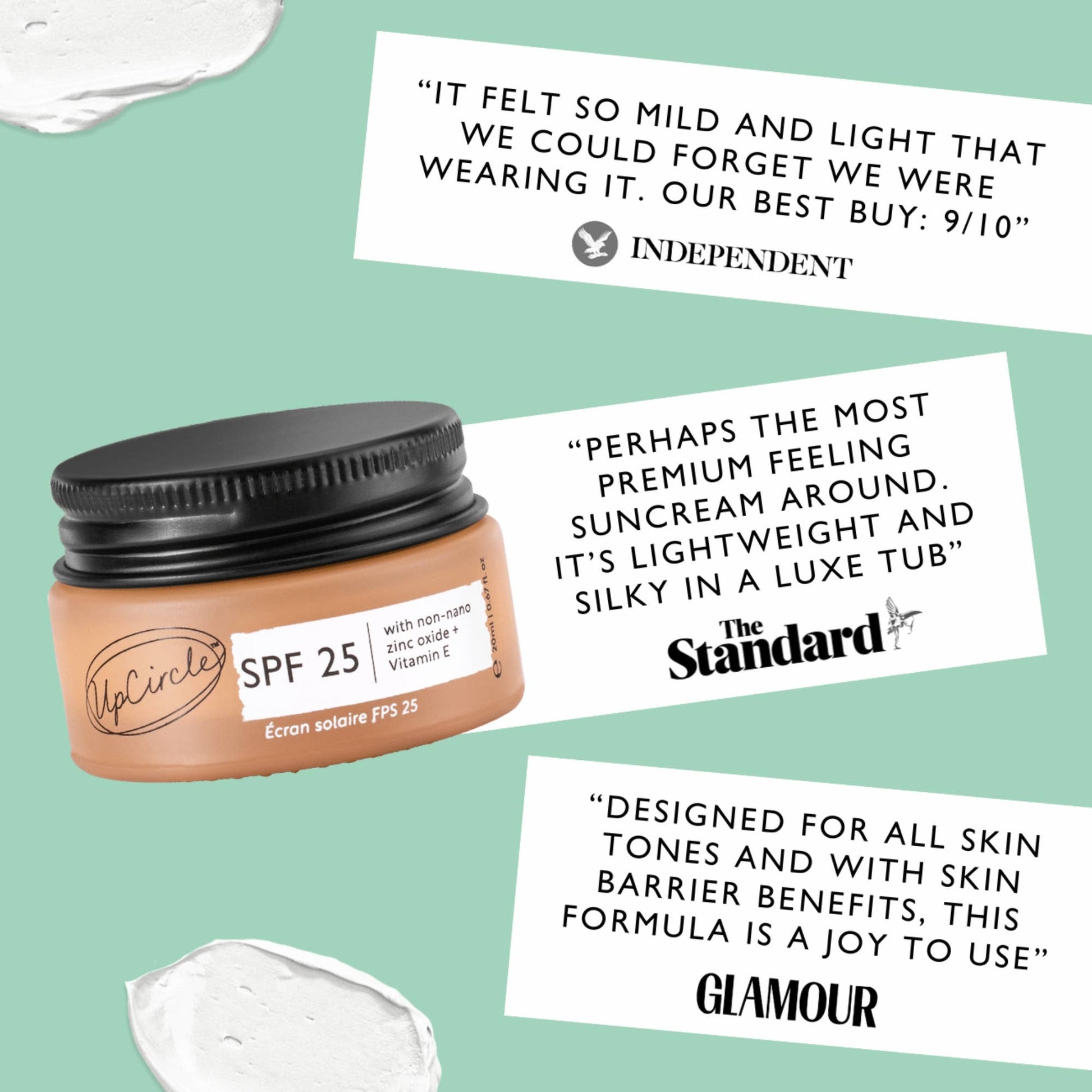 UpCircle Beauty Europe Zero Waste, Reef-safe, SPF25 Mineral Sunscreen - Travel Size