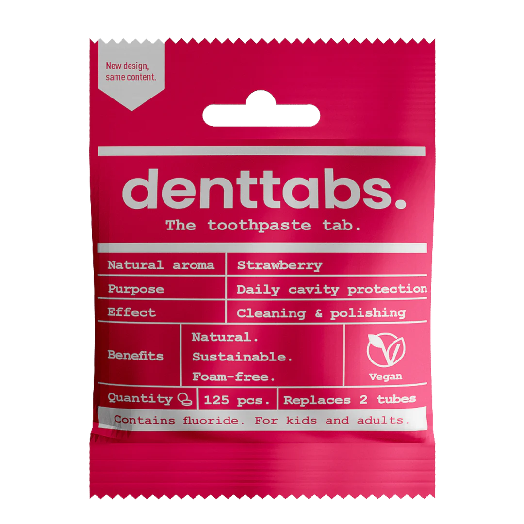 Denttabs toothpaste Age 3+ with Fluoride Strawberry Denttabs - toothpaste tablets for kids