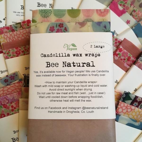 Ecoanniepooh  Bee Natural Candelilla Wax Wraps 2 pack