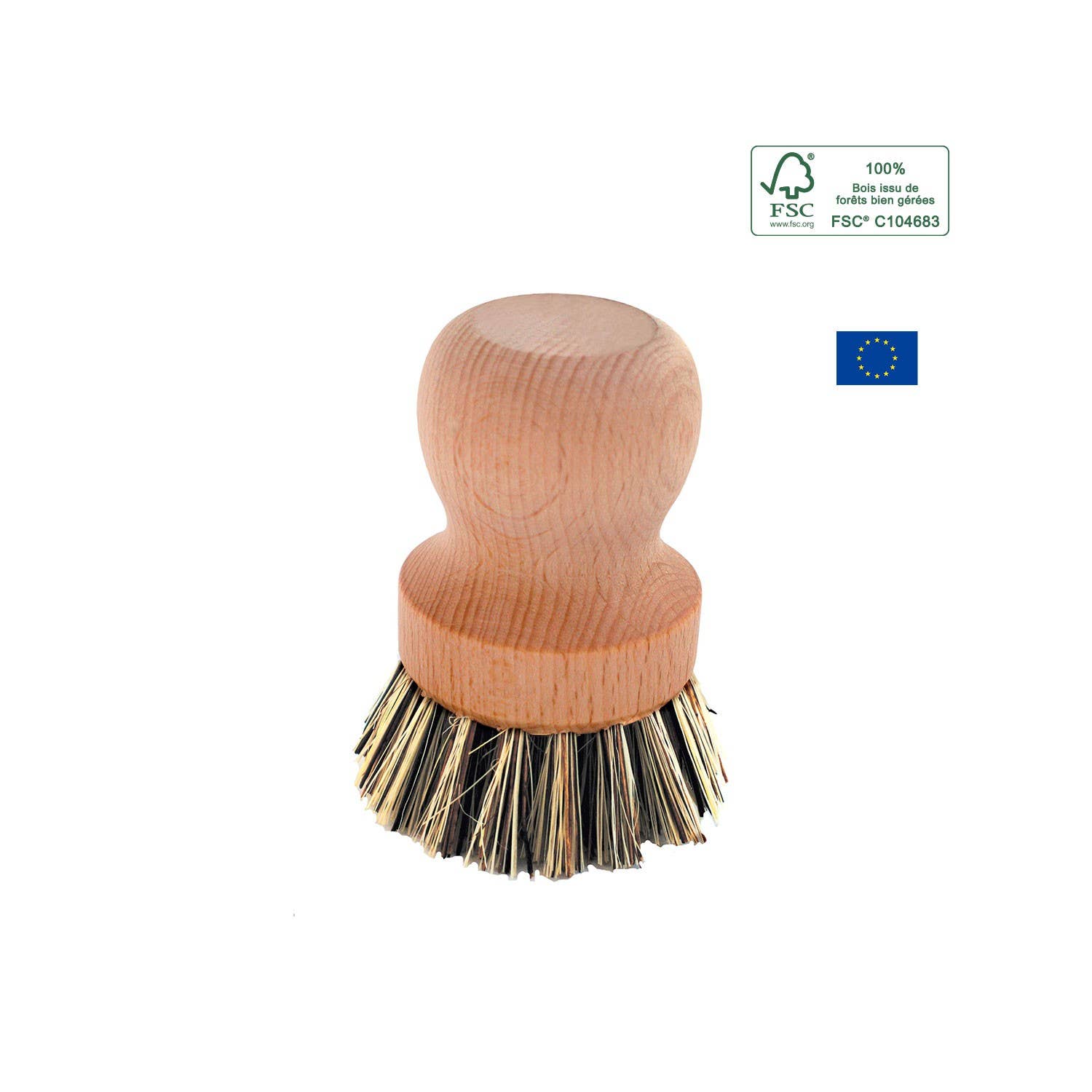 Ecodis - Grand Beau Wooden natural-fiber pot and dish brush