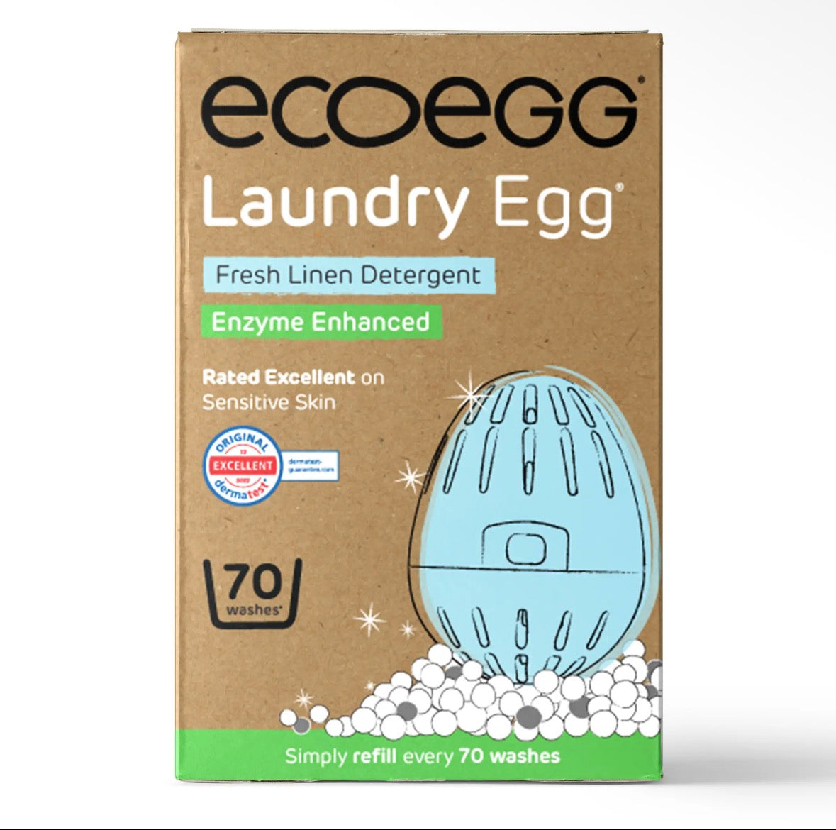 EcoEgg Laundry detergent Bio: Fresh Linen EcoEgg Laundry Egg 70 washes