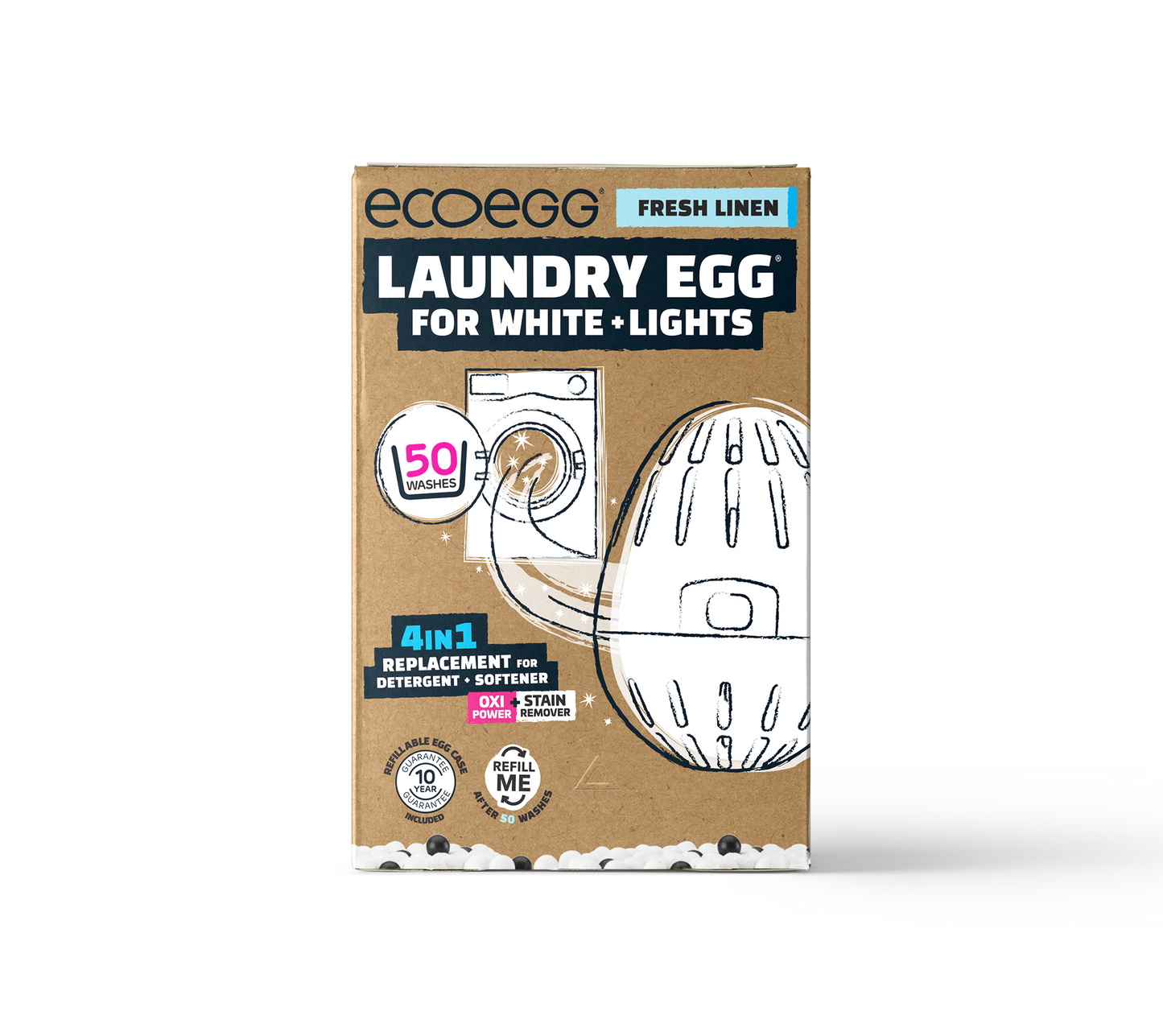 Ecoegg Laundry Egg for Whites + Lights - Fresh linen 50 washes