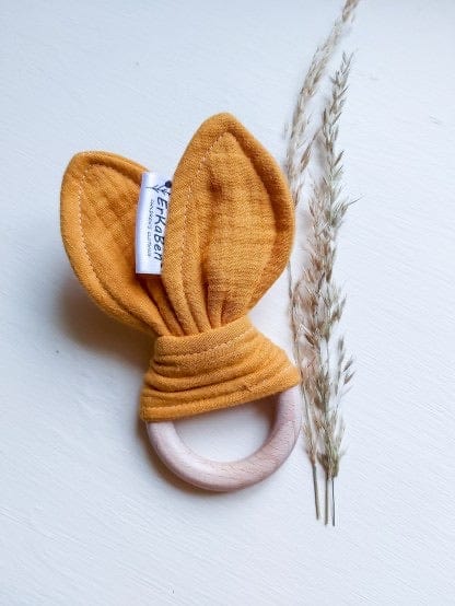 Erkaben cloth nappy, cloth nappies Ireland Mustard Bunny Ears Teether