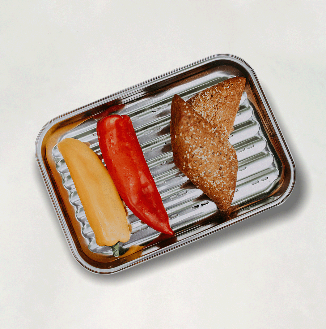 Greencult Stainless steel grill tray, non-toxic, aluminum-free, re-use