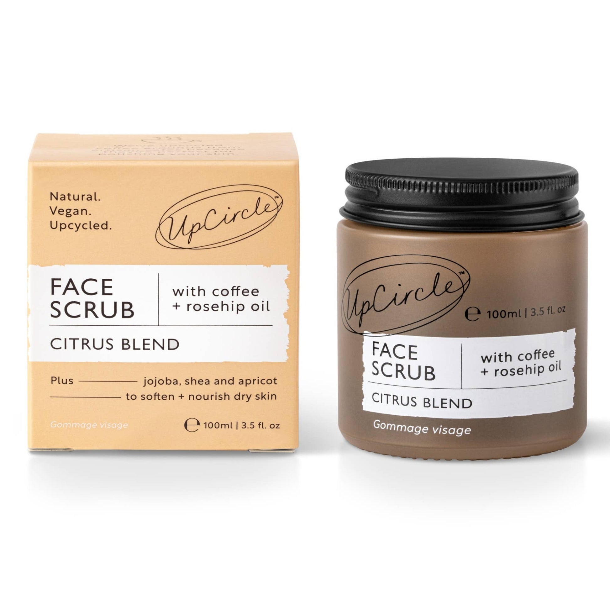 UpCircle Beauty Europe Eco Friendly Coffee Face Scrub [Citrus] Vegan Exfoliator