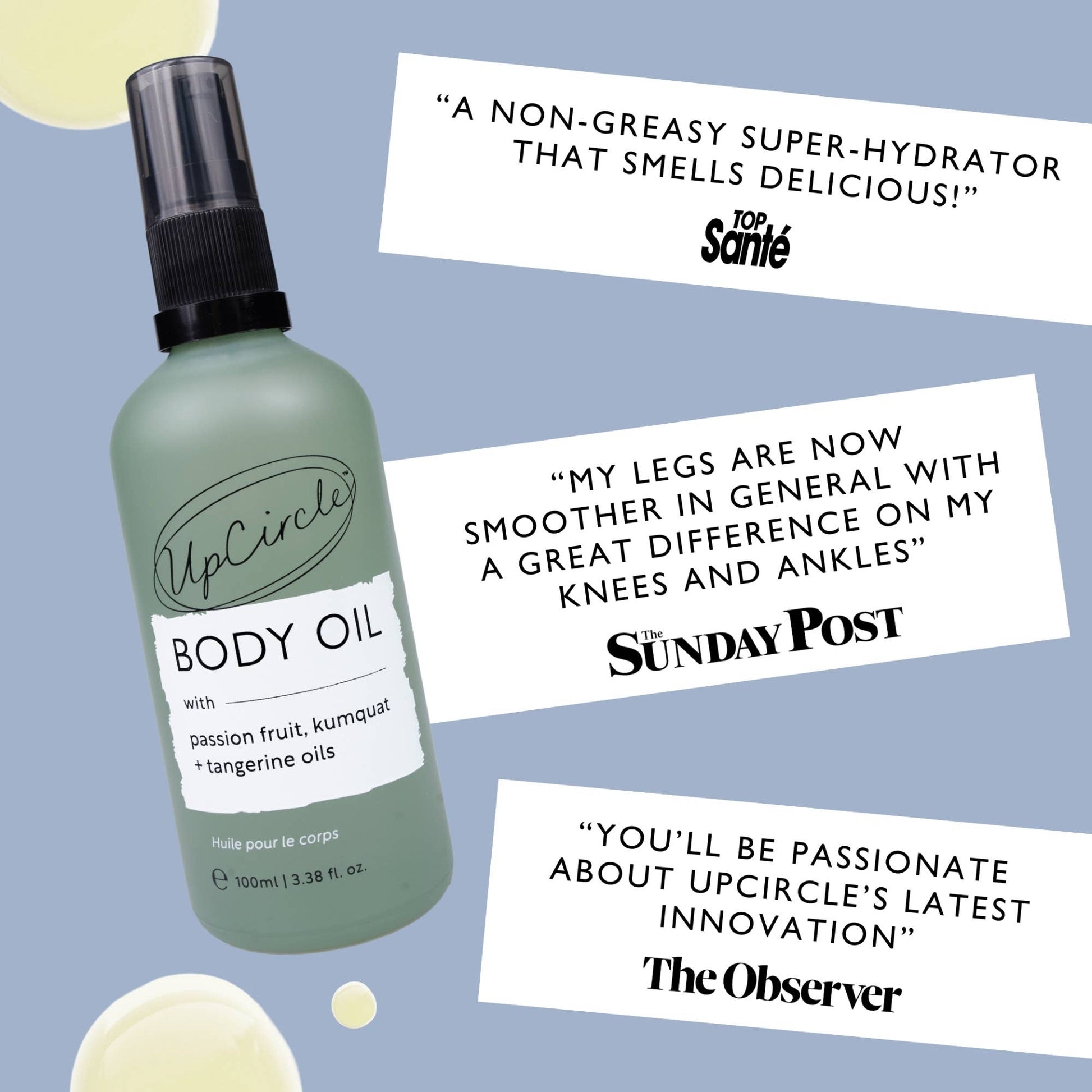 UpCircle Beauty Europe Luxury vegan eco Summer Body Oil with Passionfruit + Tangerine Oils