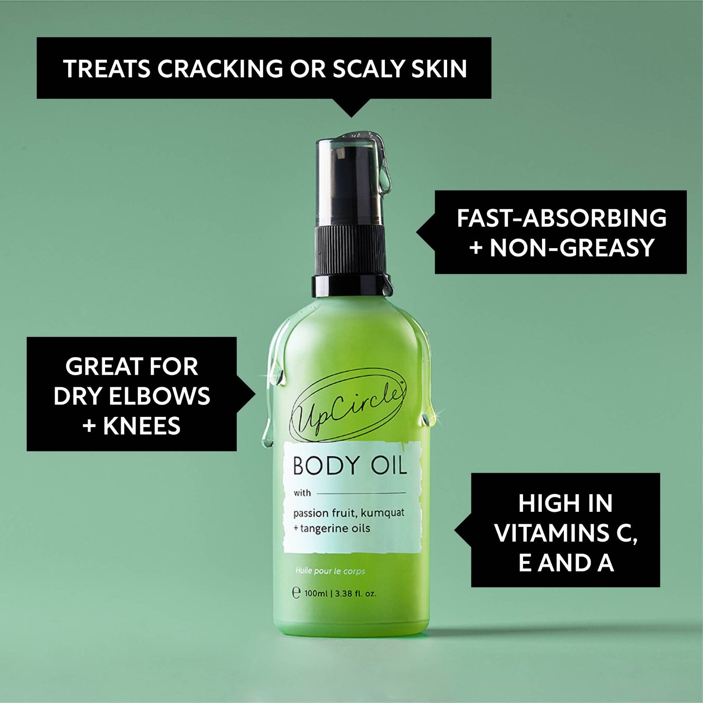 UpCircle Beauty Europe Luxury vegan eco Summer Body Oil with Passionfruit + Tangerine Oils