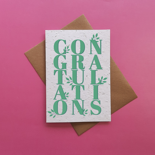 Wonky Cards Greeting card Congratulations - Plantable Seed Card