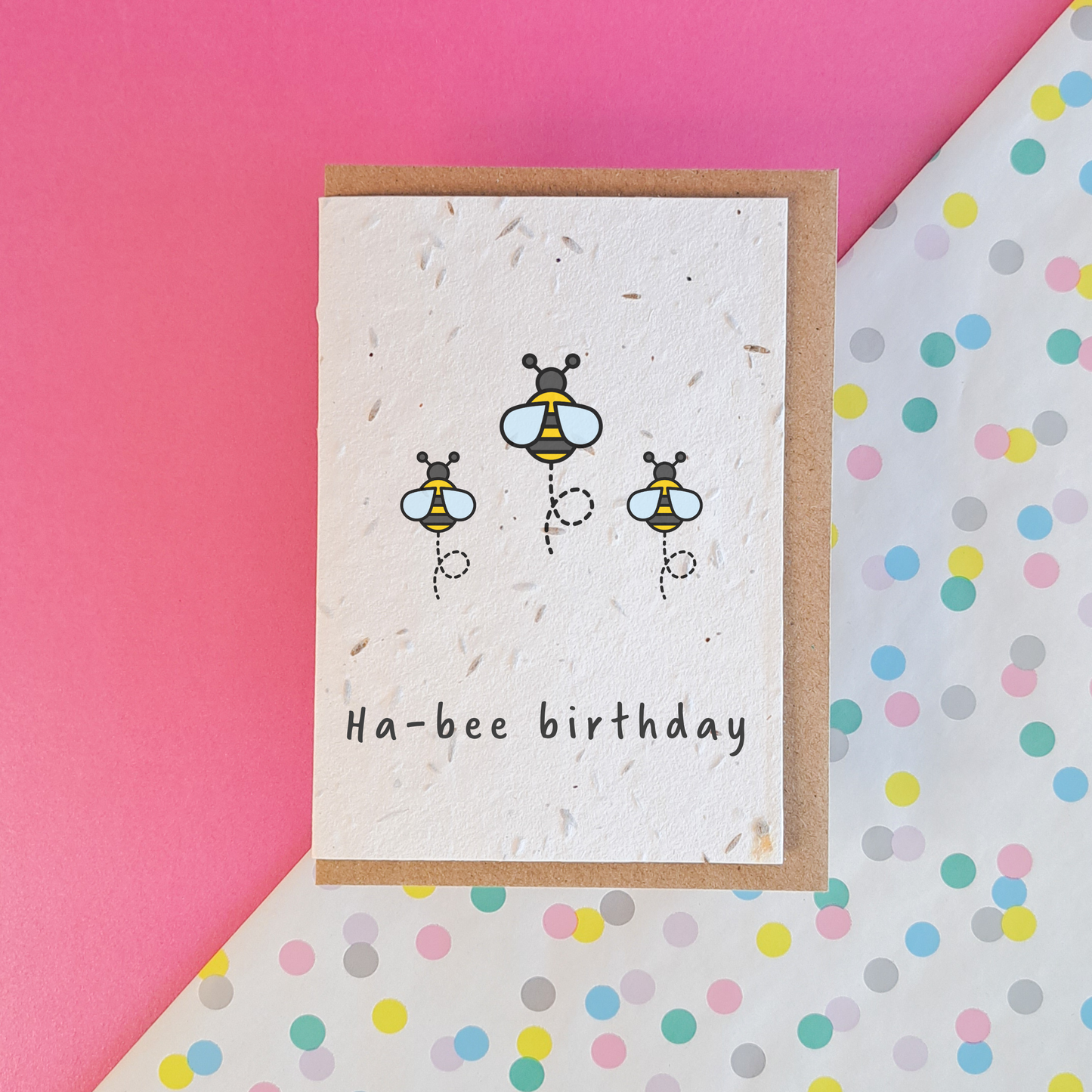 Wonky Cards Greeting card Ha-Bee Birthday - Plantable Seed Card